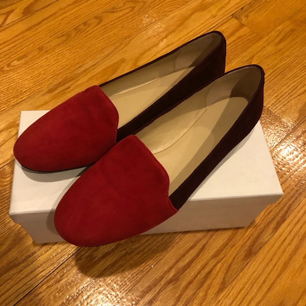 Coach Cambridge Suede Red Wine Flats